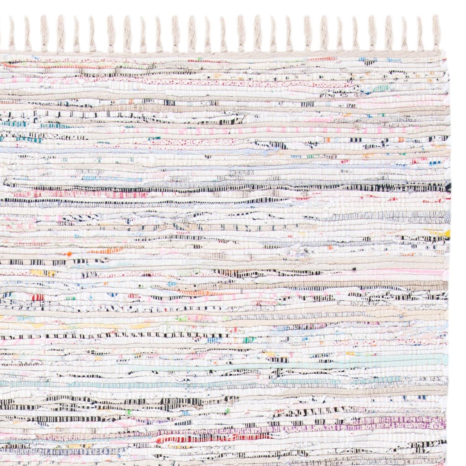 Rag Rug RAR121 Hand Woven Indoor Accent Rug - 2'6"x4' - Ivory/Multi - Safavieh