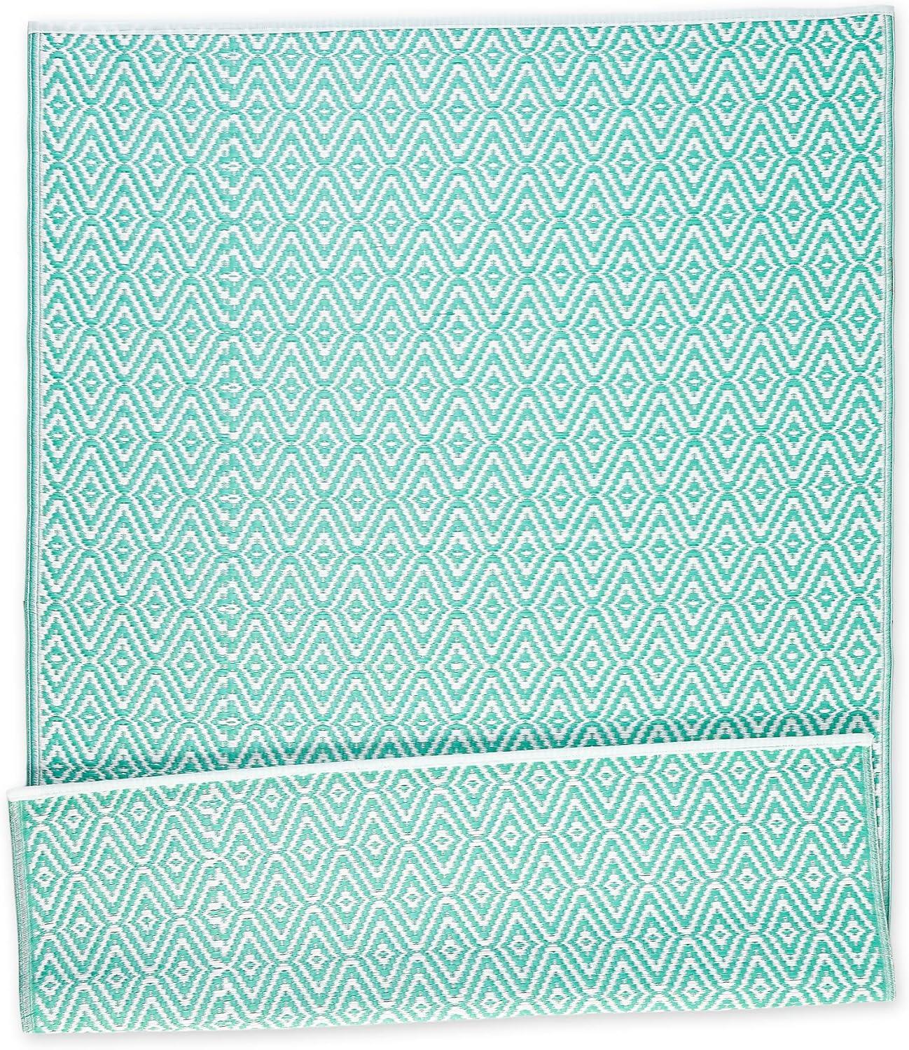 DII Reversible Indoor/Outdoor Diamond Woven Rug, 4x6', Aqua