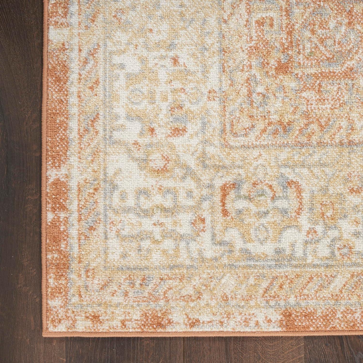 Nourison Essentials Persian Vintage Indoor Outdoor Area Rug Beige Rust 5' x 7'