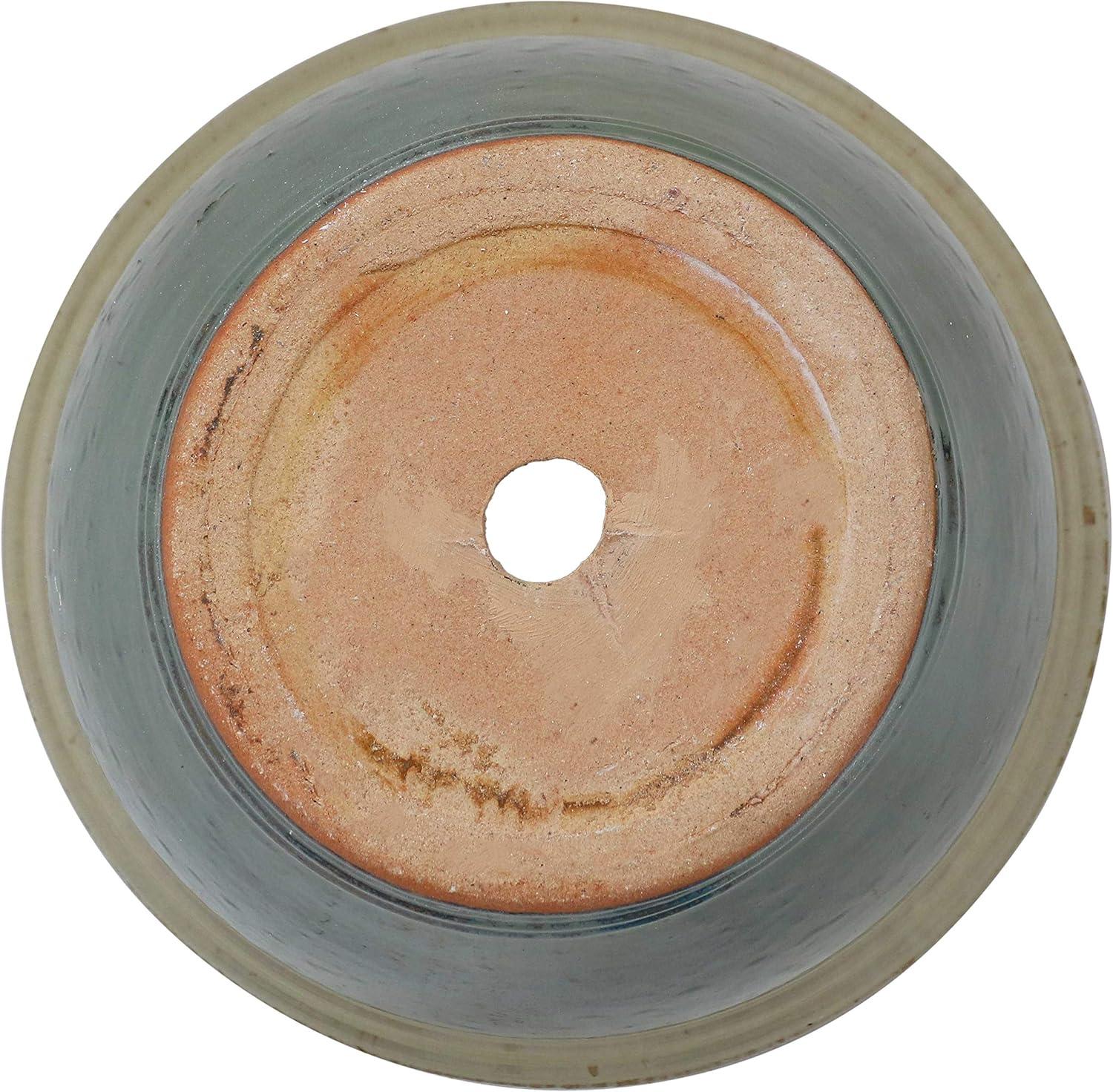Sunnydaze Studio Outdoor/Indoor High-Fired Glazed UV- and Frost-Resistant Ceramic Planters with Drainage Holes - 11" Diameter - Seafoam - 2-Pack