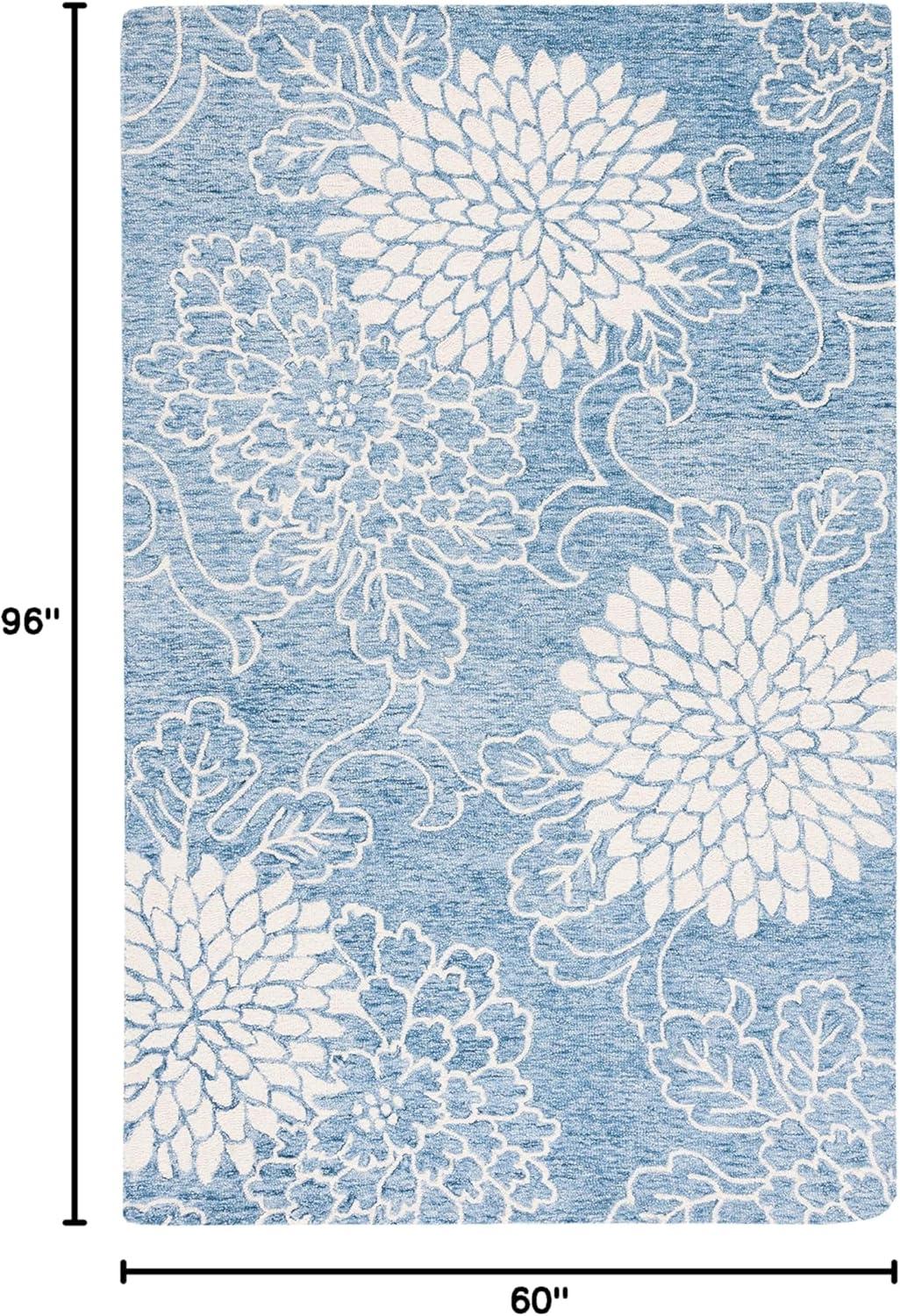 Jardin JAR602 Hand Tufted Area Rug - Blue/Ivory - 5'x8' - Safavieh.
