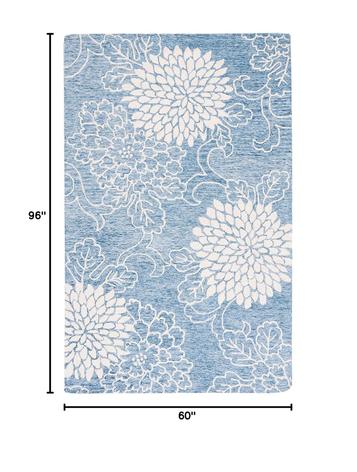 Jardin JAR602 Hand Tufted Area Rug - Blue/Ivory - 5'x8' - Safavieh.