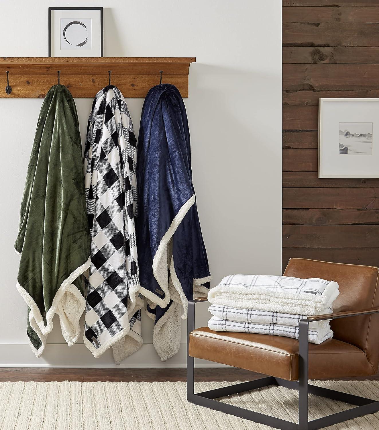 Eddie Bauer Ultra Soft Plush Solid Flannel - Blanket  Grey- Full/Queen