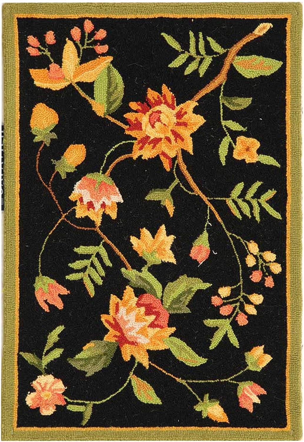 Chelsea HK263 Hand Hooked Accent Rug - Black - 1'8"x2'6" - Safavieh.