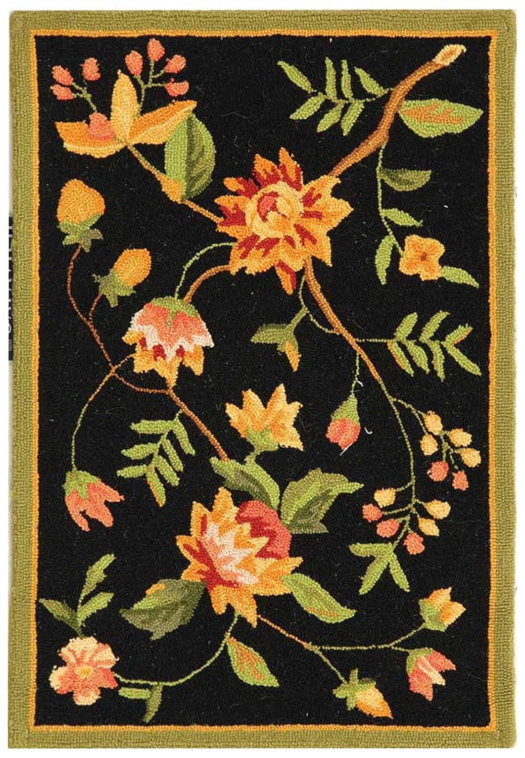 Chelsea HK263 Hand Hooked Accent Rug - Black - 1'8"x2'6" - Safavieh.