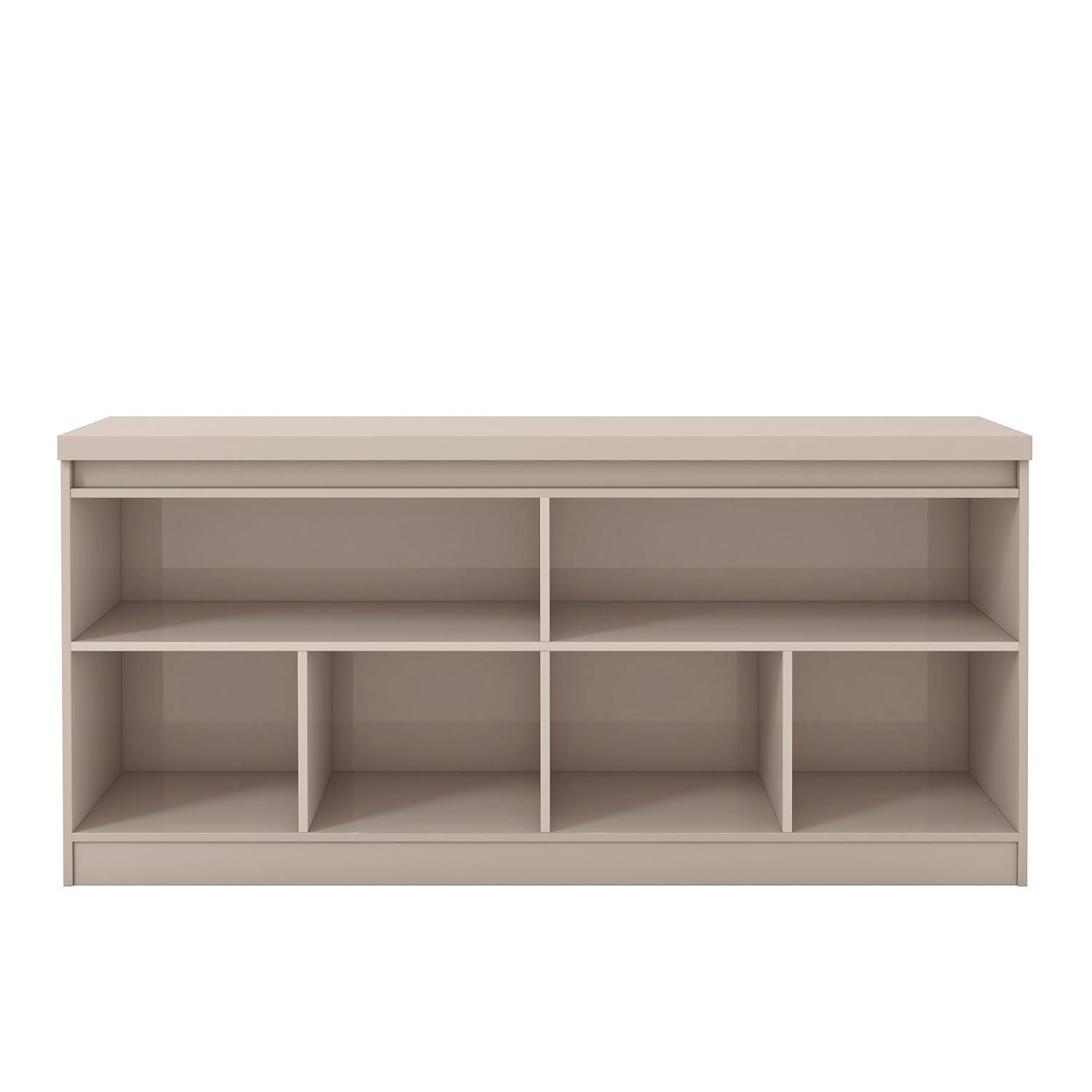 Manhattan Comfort 62.99" Viennese 6 Shelves Buffet Cabinet Off White: Modern Painted Wood Composite Sideboard
