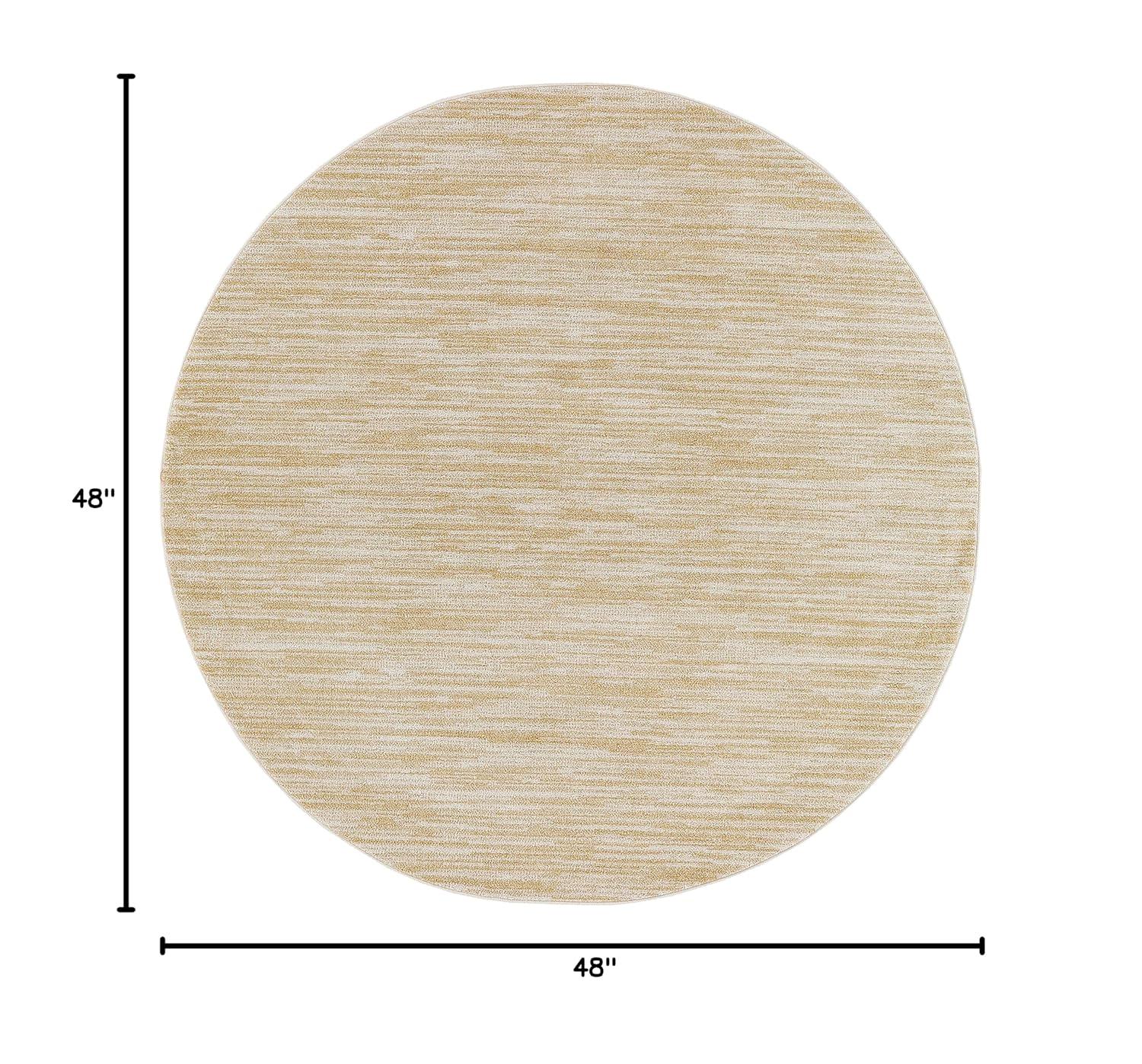 Nourison Essentials 4' x Round Ivory Gold Indoor/Outdoor Rug