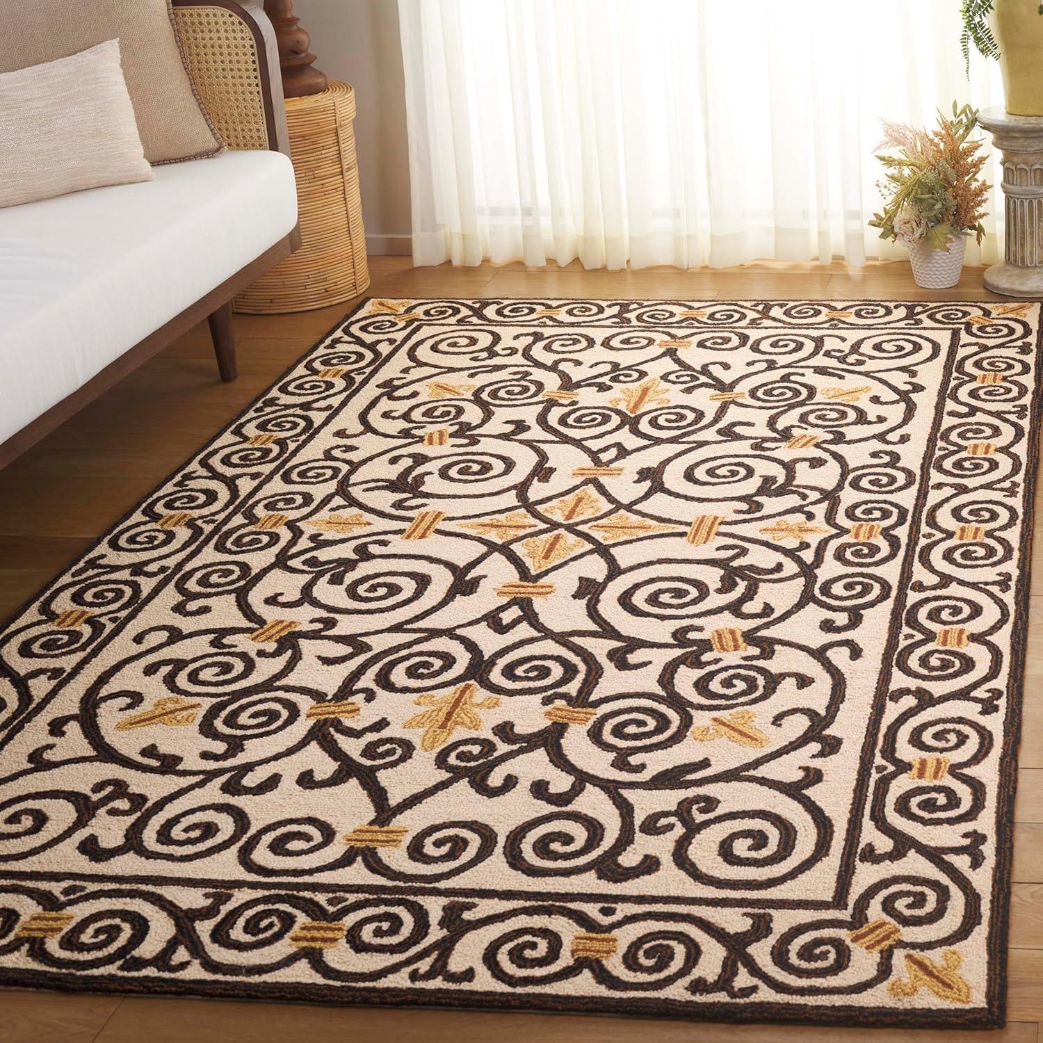 Chelsea HK11 Handmade Area Rug - 3'9"x5'9" - Ivory/Dark Brown - Safavieh