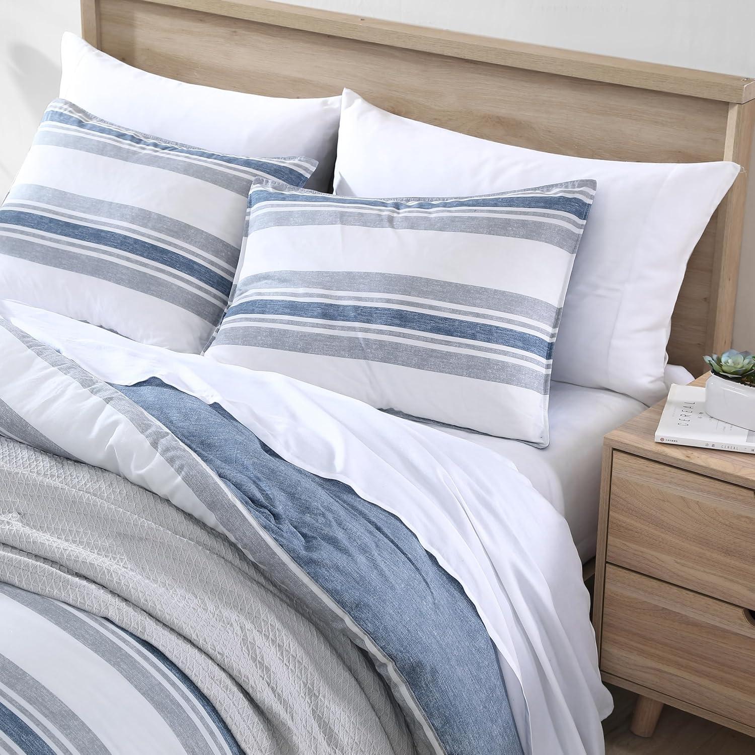 Nautica Bay Shore Cotton Reversible Navy Comforter Set