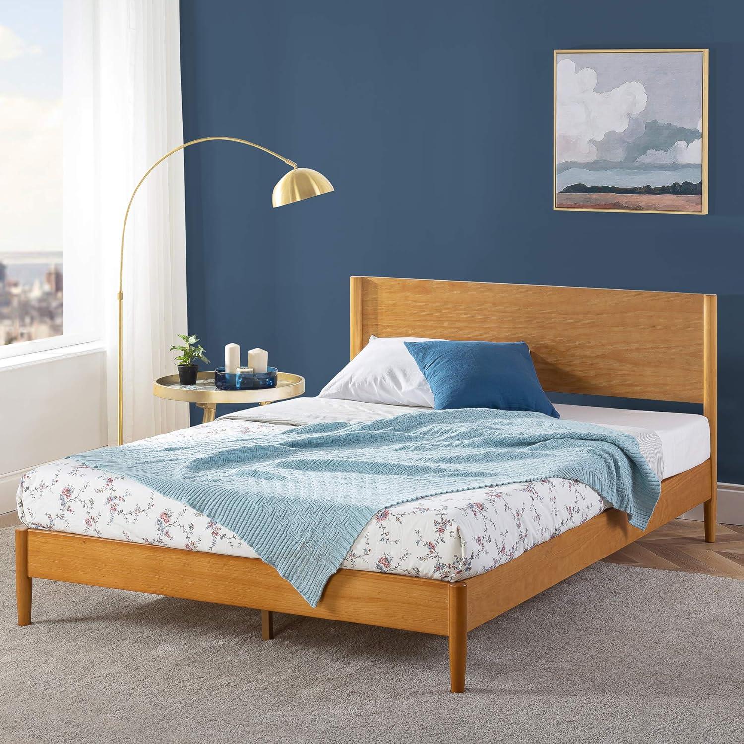 Zinus Allen 35” Mid Century Wood Platform Bed Frame, King