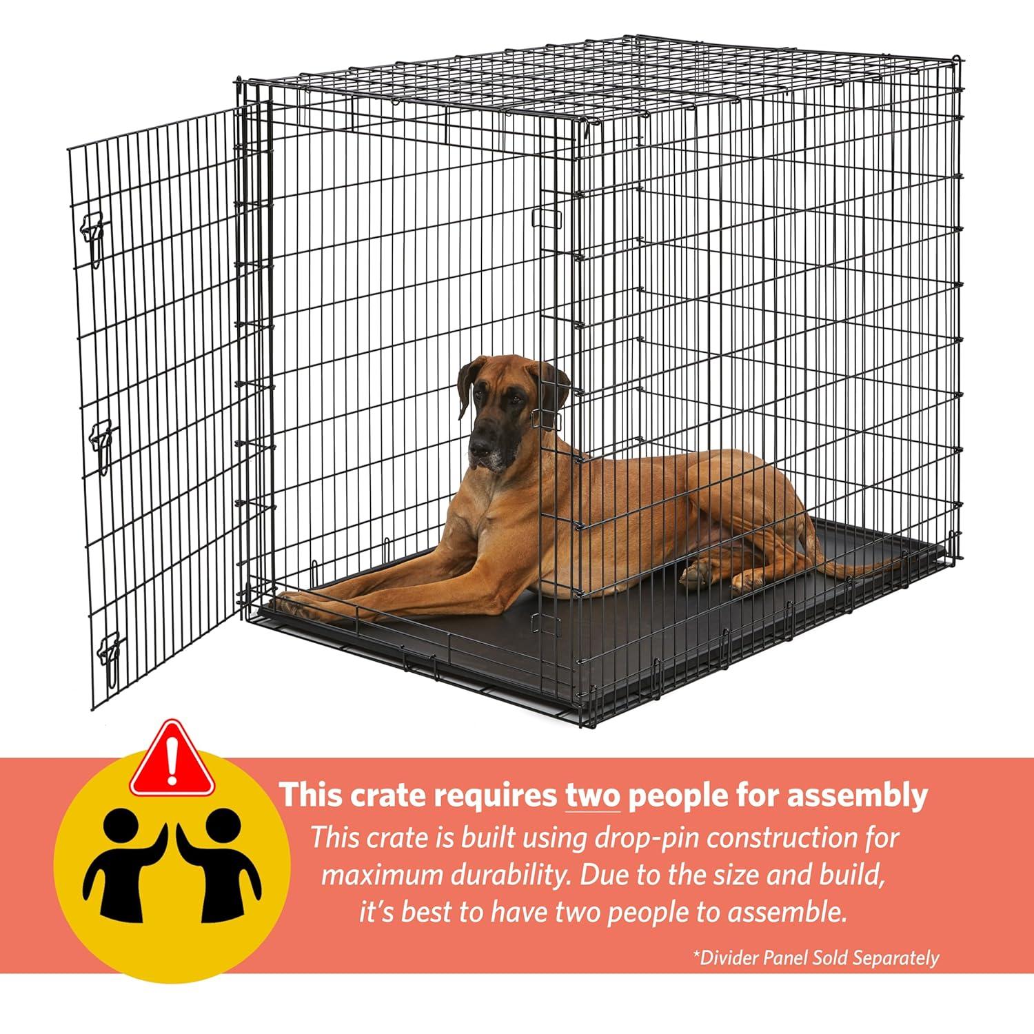 MidWest Homes For Pets XX-Large Single Door Metal Wire Dog Crate, 54"