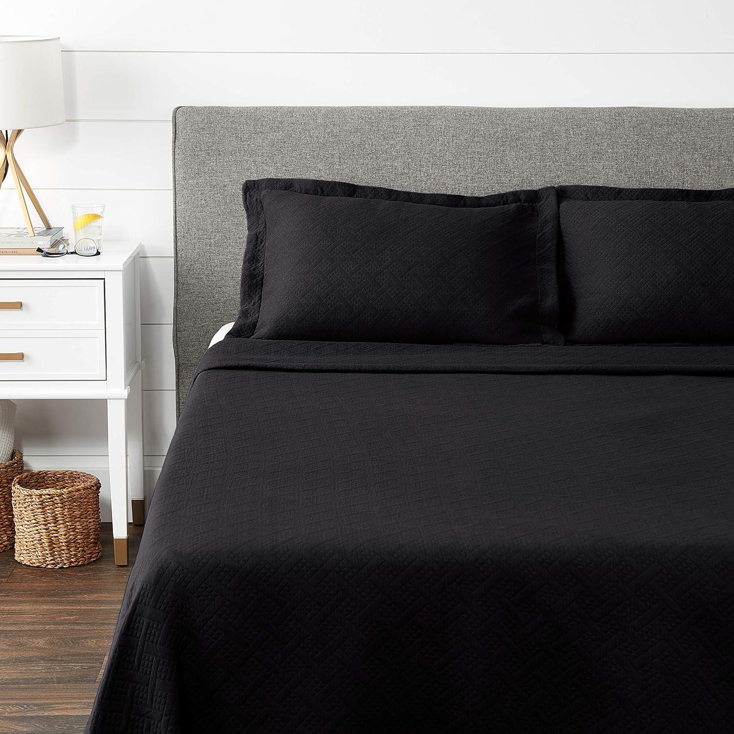 Superior Superior Cotton All Season Basketweave Medium Weight Bedspread Set with Shams