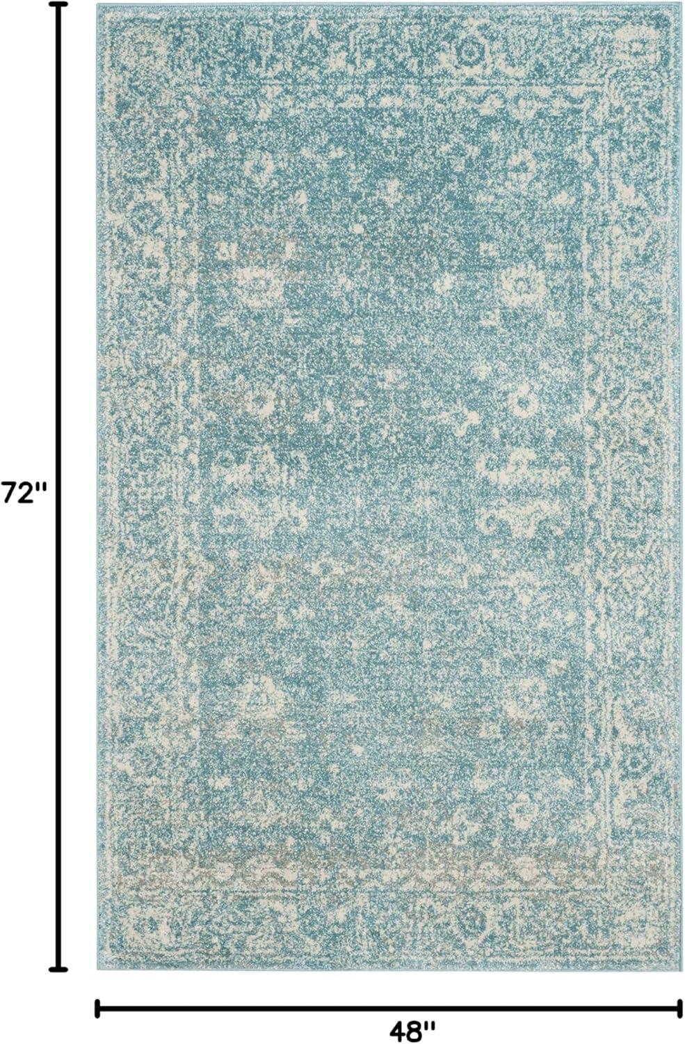 Evoke EVK270 Power Loomed Area Rug Light Blue / Ivory 4' X 6' - Safavieh.