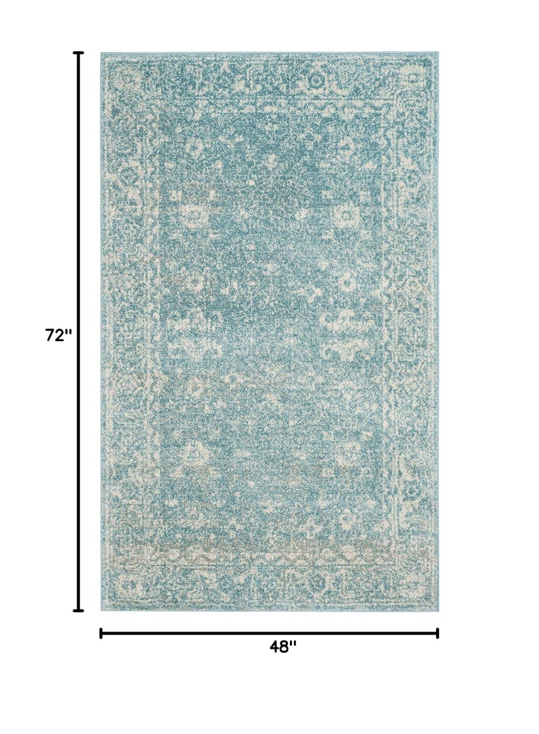 Evoke EVK270 Power Loomed Area Rug Light Blue / Ivory 4' X 6' - Safavieh.