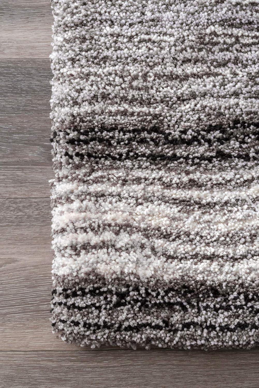 nuLOOM Classie Hand Tufted Shag Runner Rug, 2' 6" x 8', Gray Multi