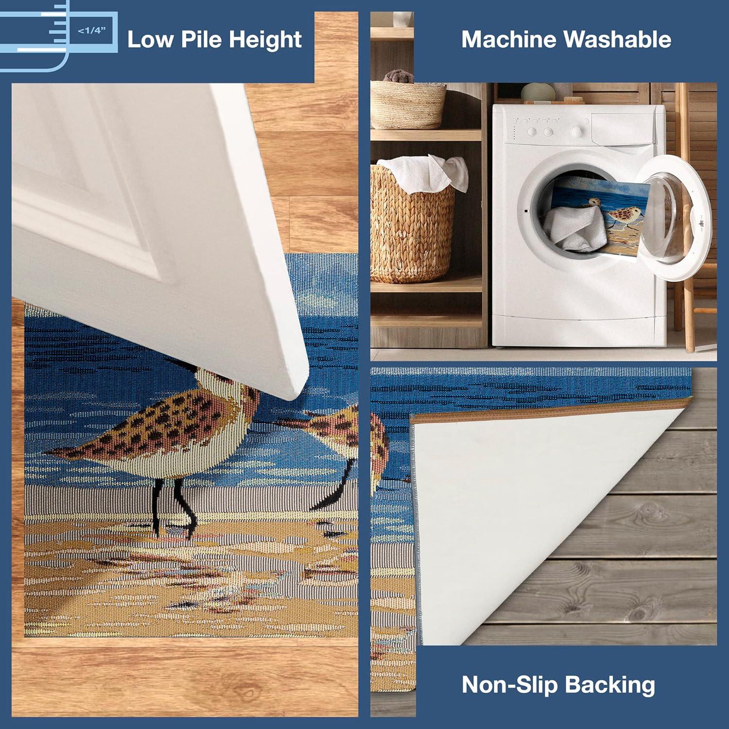 Liora Manne Esencia Sandpipers Indoor/Outdoor Mat Sand 1'11" x 4'11"