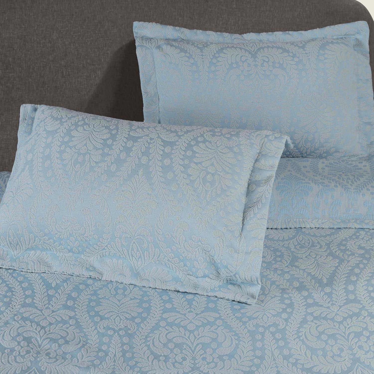 Aspen Floral Scalloped Edge Cotton Blend Coverlet / Bedspread Set