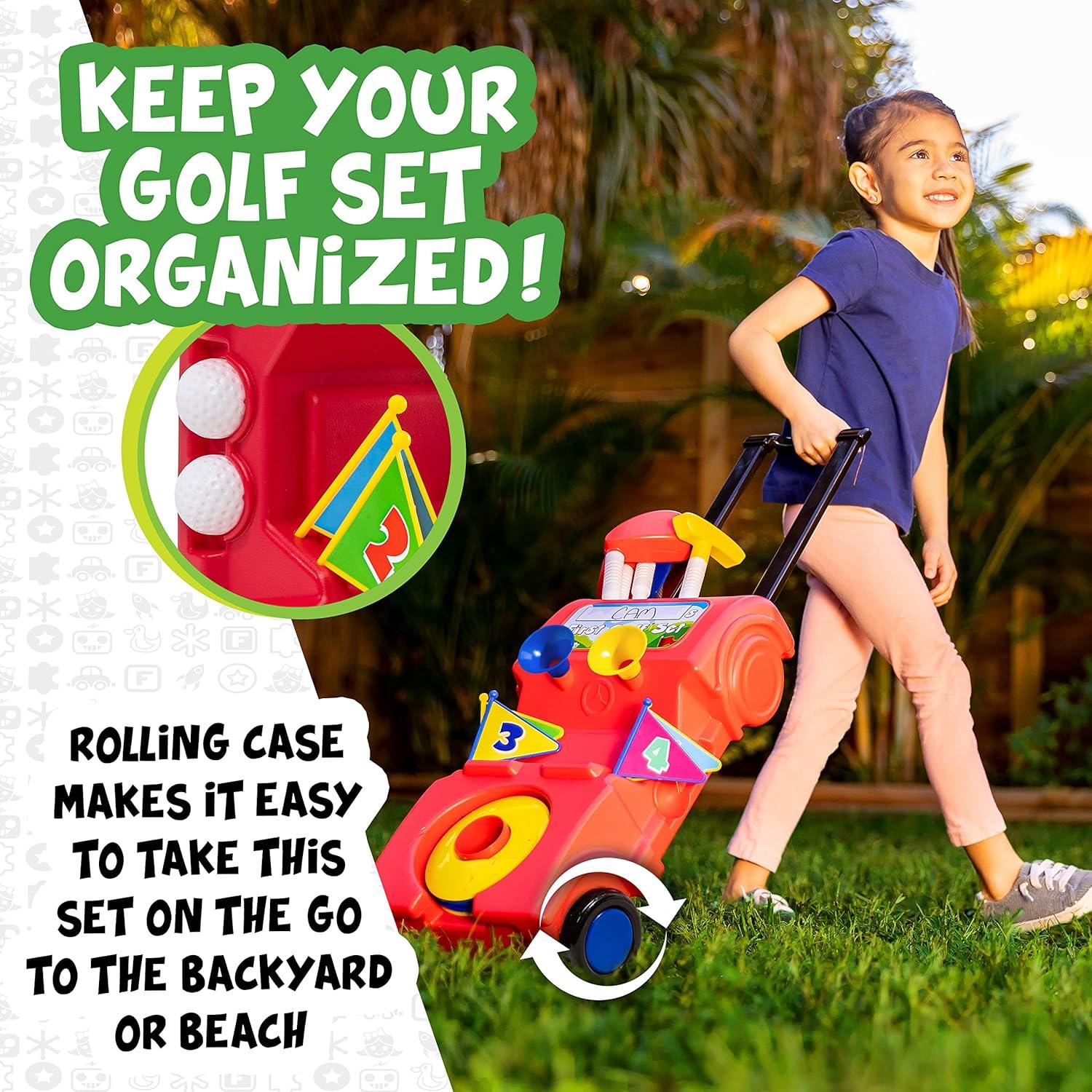 Franklin Sports Kids and Toddlers Toy Golf Set - Includes Carry Case, (4) Balls + (4) Holes