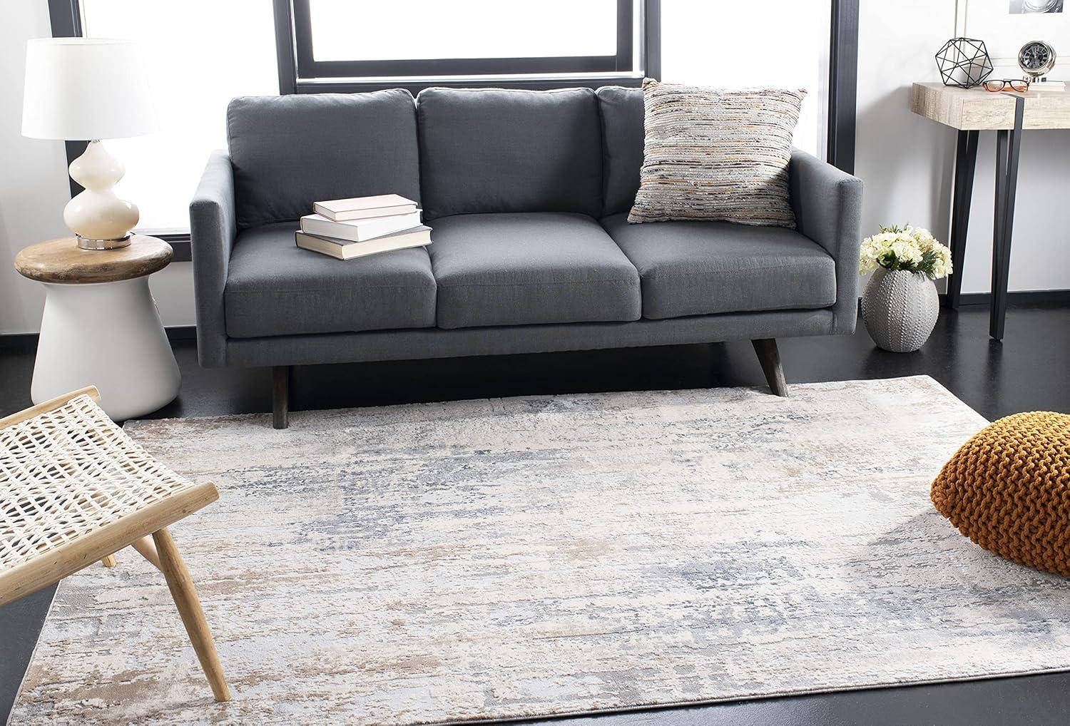 Invista INV432 Power Loomed Area Rug - Cream/Grey - 4'x6' - Safavieh.