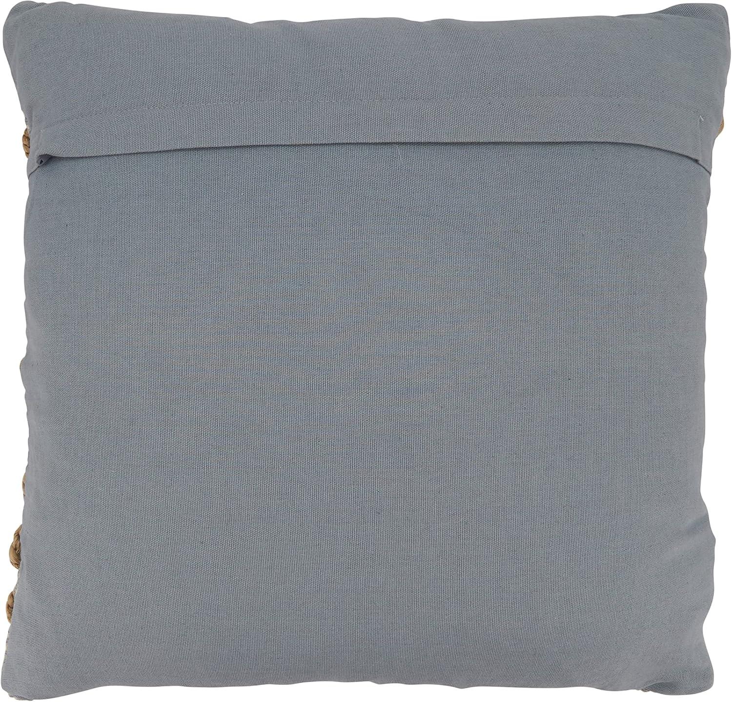 Saro Lifestyle Rope  Decorative Pillow Cover, Grey, 18" x 18"