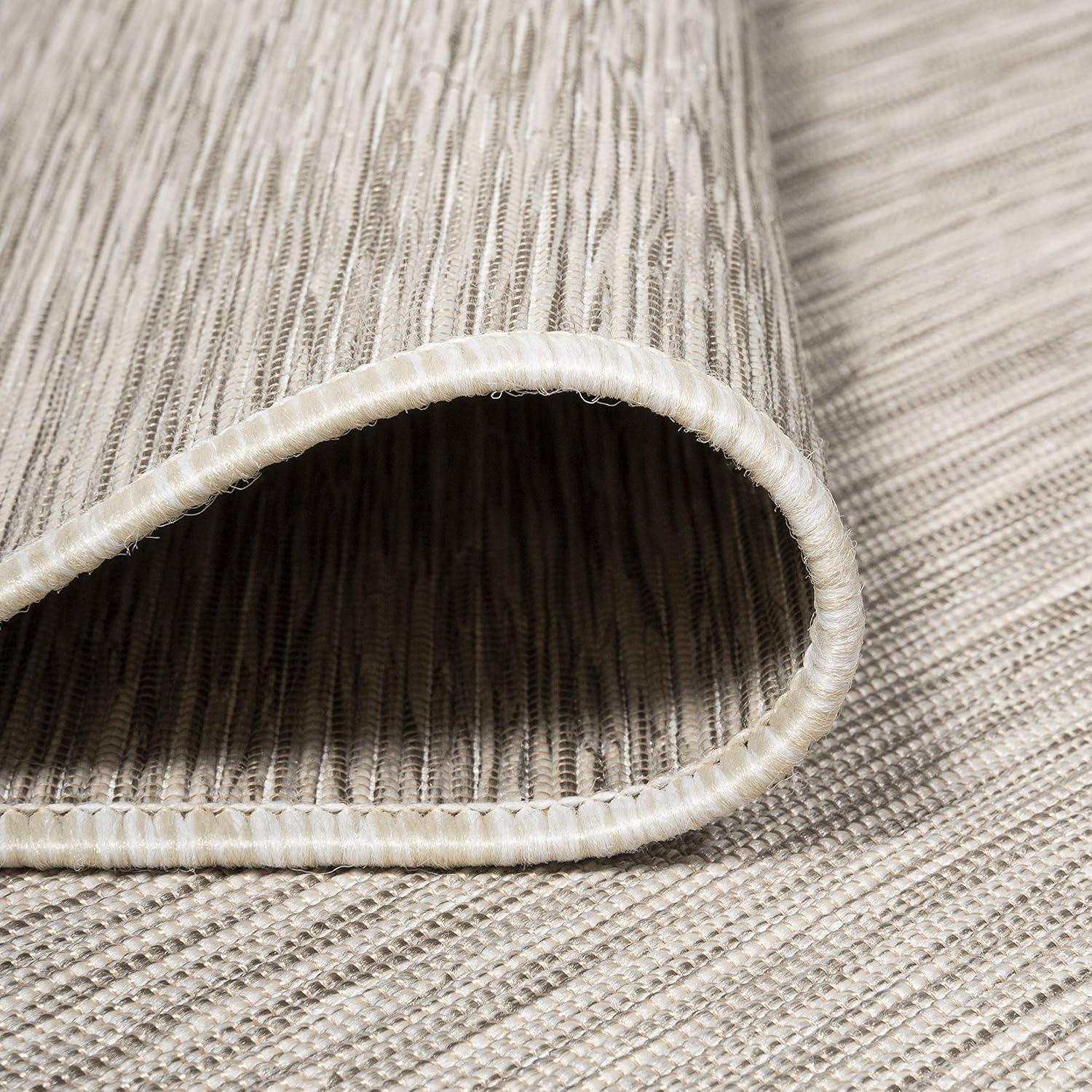 6'x6' Ethan Modern Flatweave Solid  Area Rug, Light Gray - JONATHAN Y