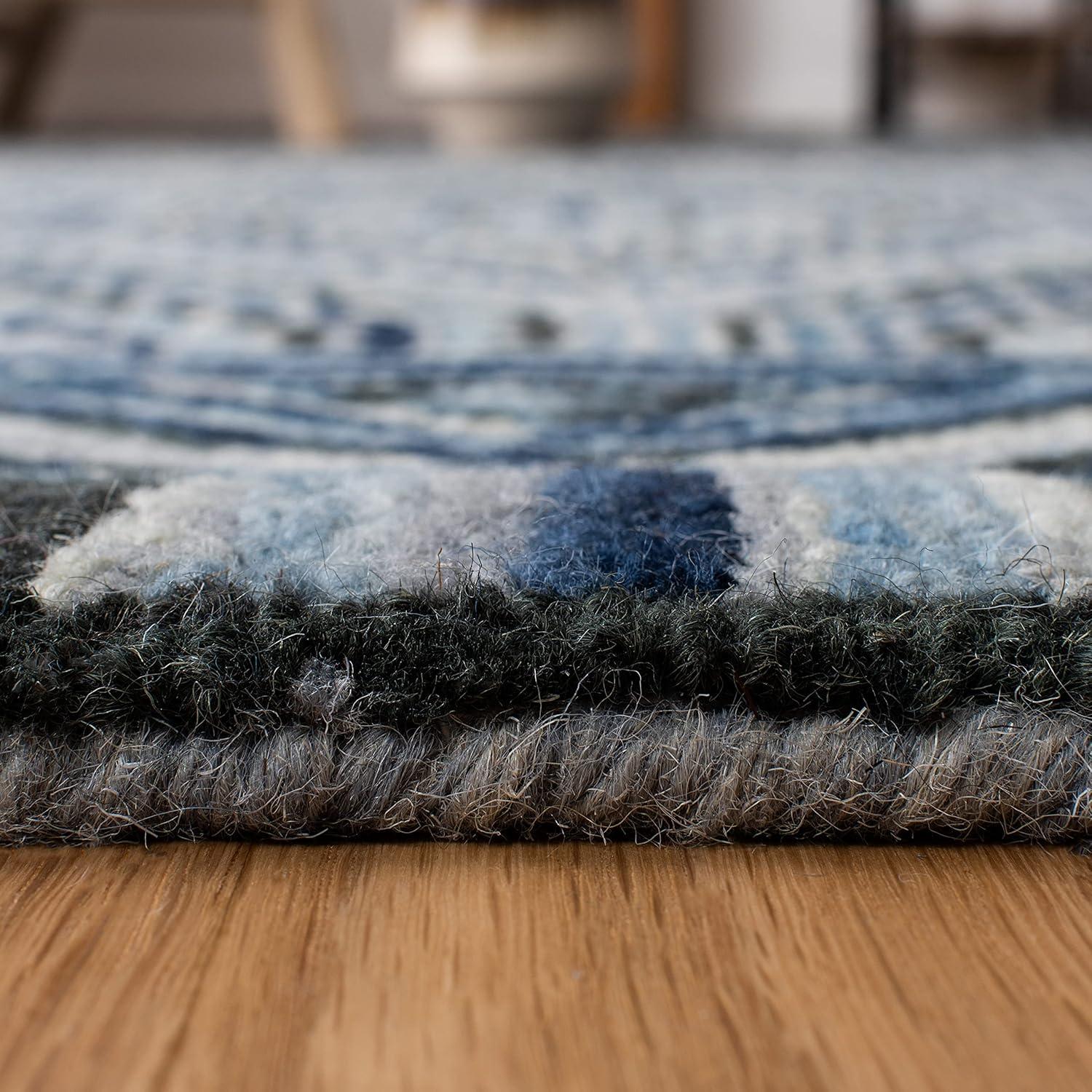 Aspen APN823 Hand Tufted Area Rug - Grey/Blue - 7'x7' - Safavieh.