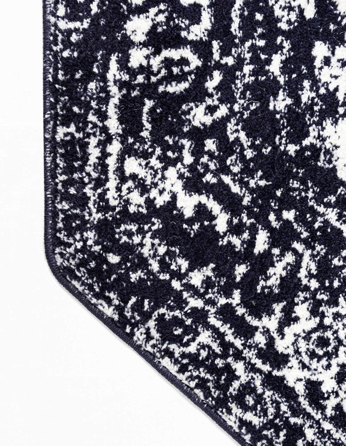 Unique Loom 5' 3 x 5' 3 Octagon Navy Blue Richmond Medallion Area Rug