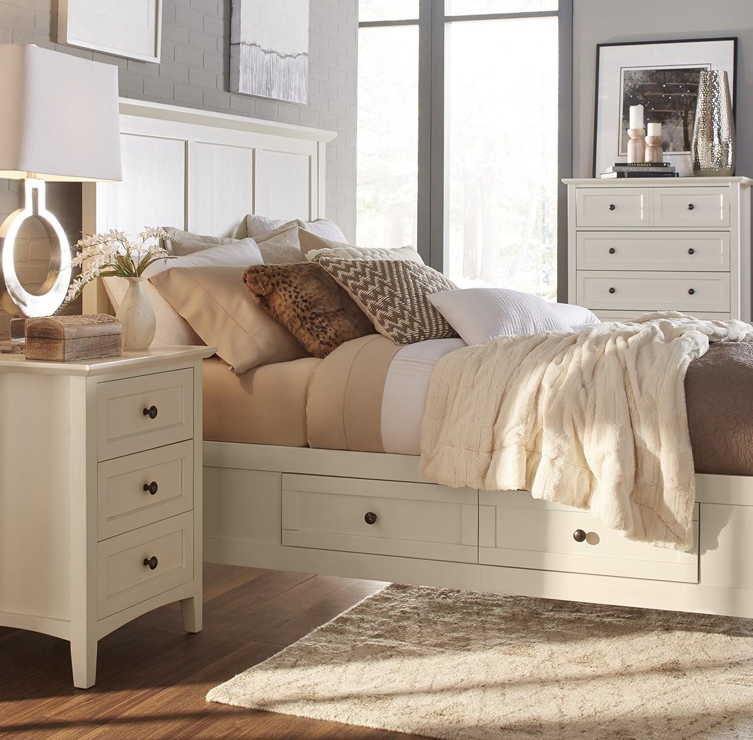 Modus Paragon 3 Drawer Nightstand in White - Engineered Wood