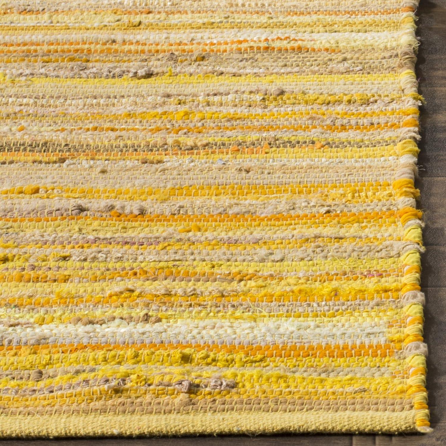 Rag Runner Rug RAR130 Hand Woven Runner Rug - Yellow/Multi - 2'3"x8' - Safavieh.