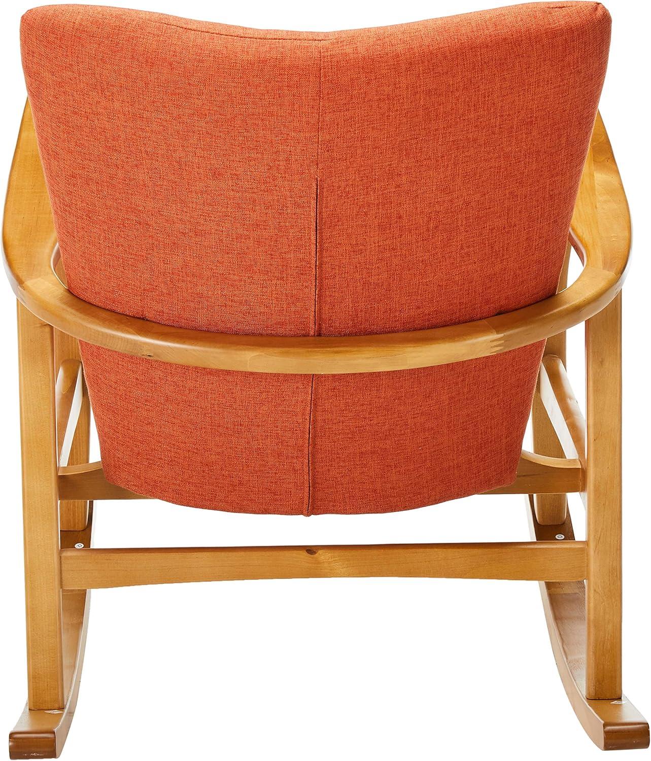 Christopher Knight Home Callum Mid-Century Fabric Rocker Muted Orange: Upholstered Accent Chair, Polyester, Hardwood Frame
