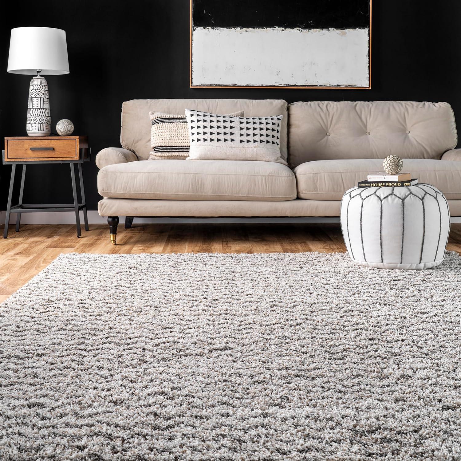 nuLOOM Cuellar Chevron Shag Area Rug, 7' 6" x 9' 6", Ivory