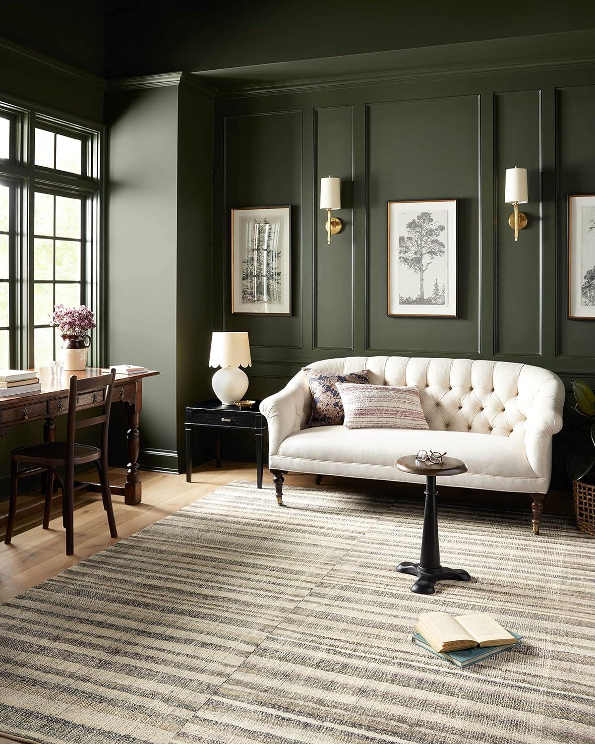 Humphrey Rug by Chris Loves Julia x Loloi - Natural and Moss / 2'3" x 11'6"