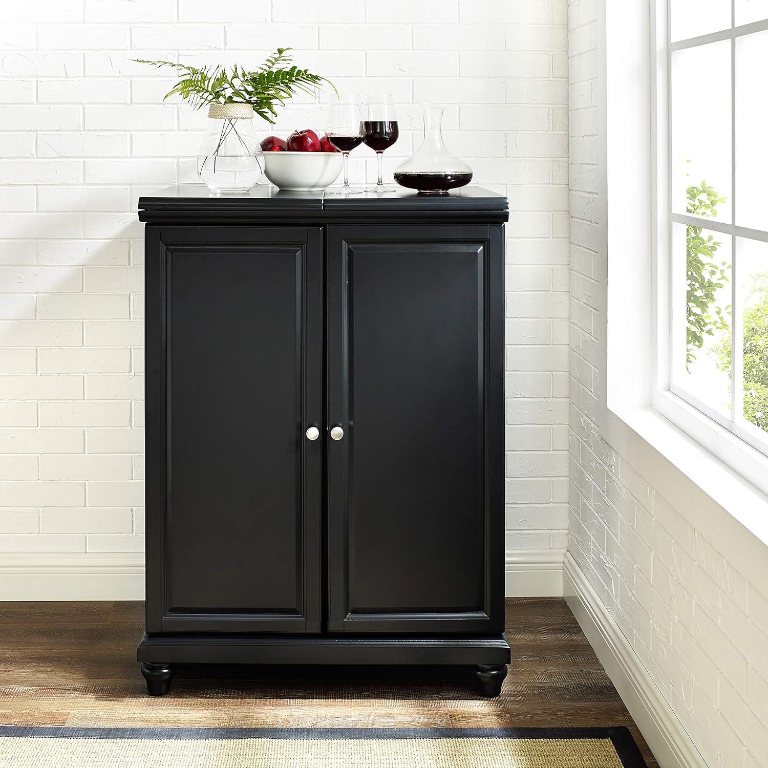 CAMBRIDGE EXPANDABLE BAR CABINET IN BLACK FINISH