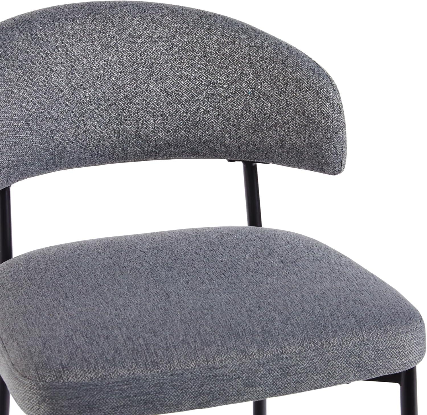 Walker Edison Modern Curved Back Counter Stool Filled Foam, Set of 2, Charcoal