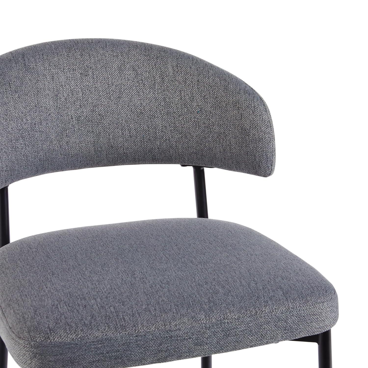 Walker Edison Modern Curved Back Counter Stool Filled Foam, Set of 2, Charcoal