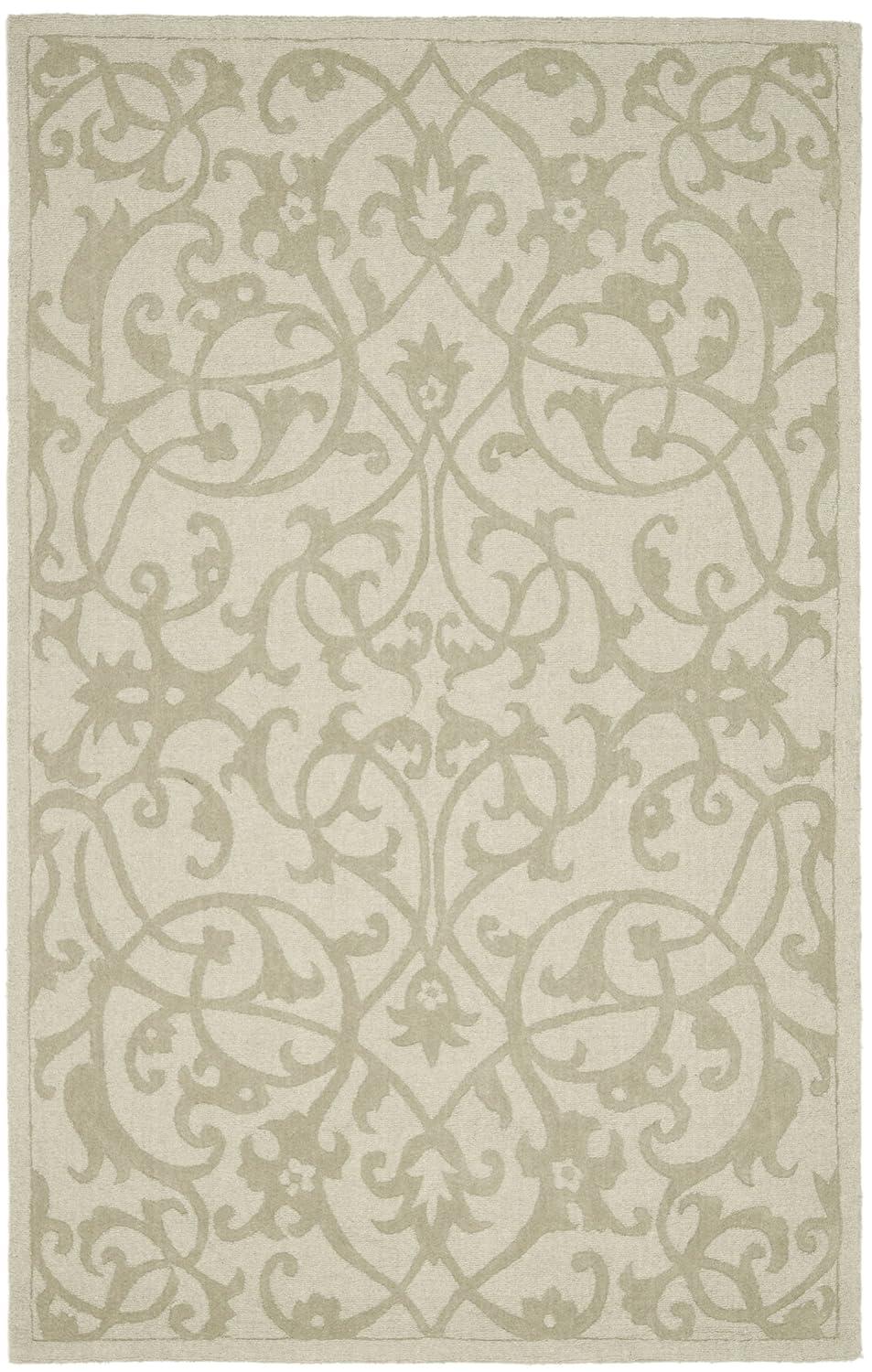 SAFAVIEH Impressions Clarisse Geometric Wool Area Rug, Sage, 4' x 6'
