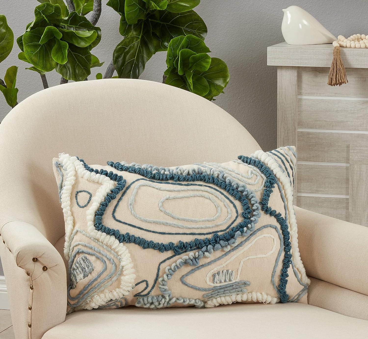 Saro Topography Cotton Pillow Cover