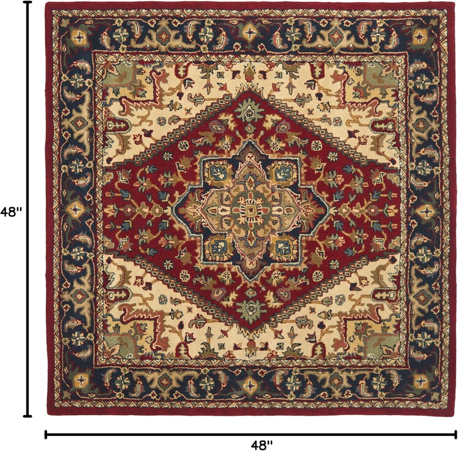 Heritage HG625 Handmade Area Rug - 4'x4' - Red - Safavieh