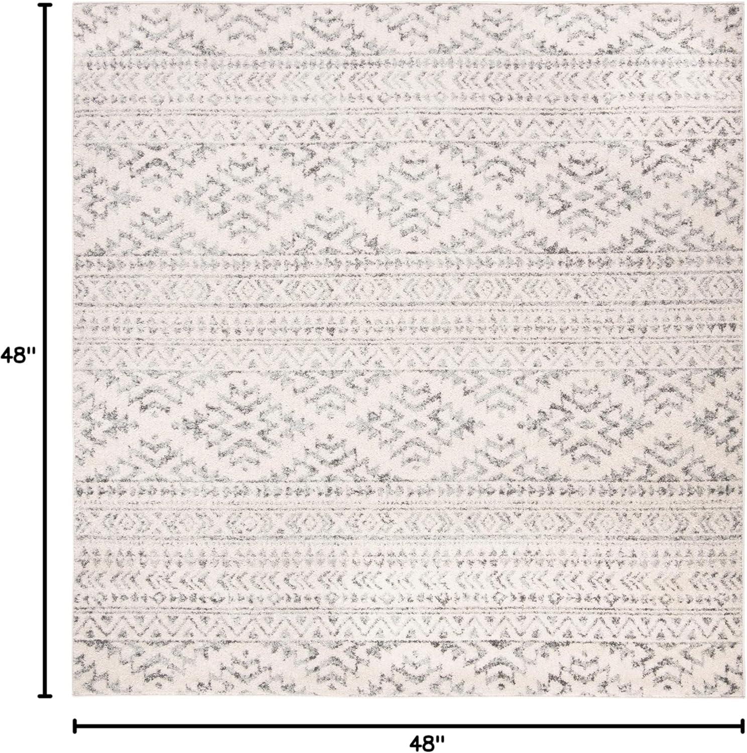 Tulum TUL272 Power Loomed Area Rug - Ivory/Grey - 4'x4' - Safavieh.