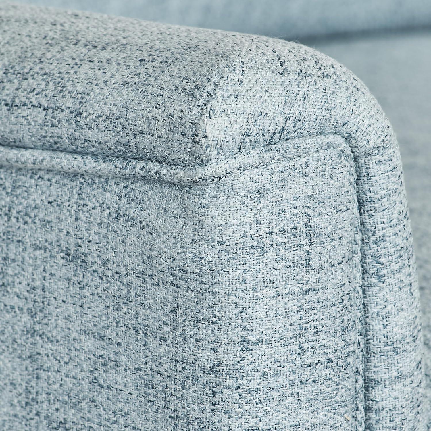 CorLiving Jasmine Swivel Glider Press-Back Recliner Chair Blue: Upholstered Polyester, Metal & Wood Frame, 300lb Capacity