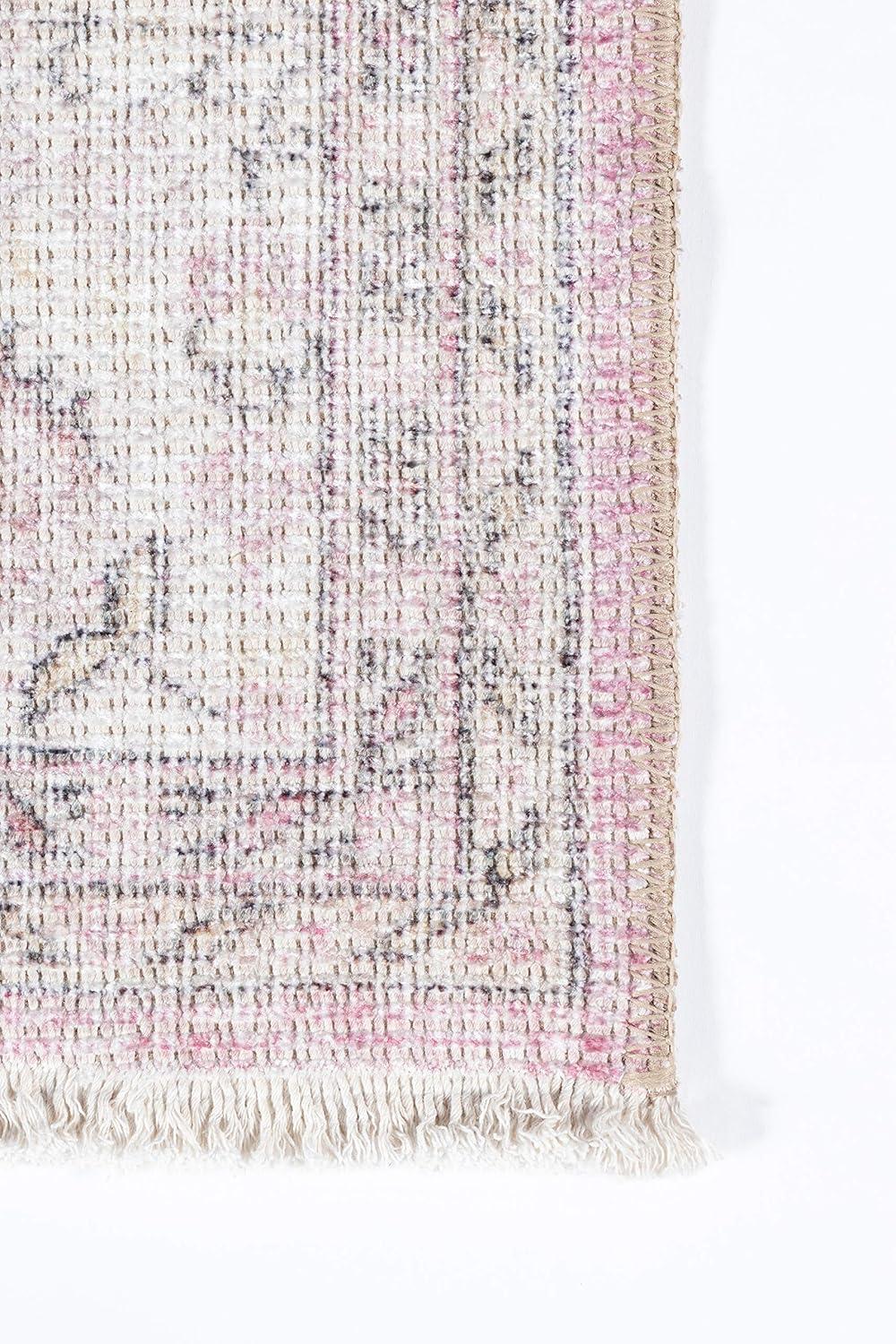 2'x3' Helena Accent Rug Light Pink - Momeni: Bohemian Ikat Design, Low Pile, Indoor Rectangle Rug, Polyester & Cotton
