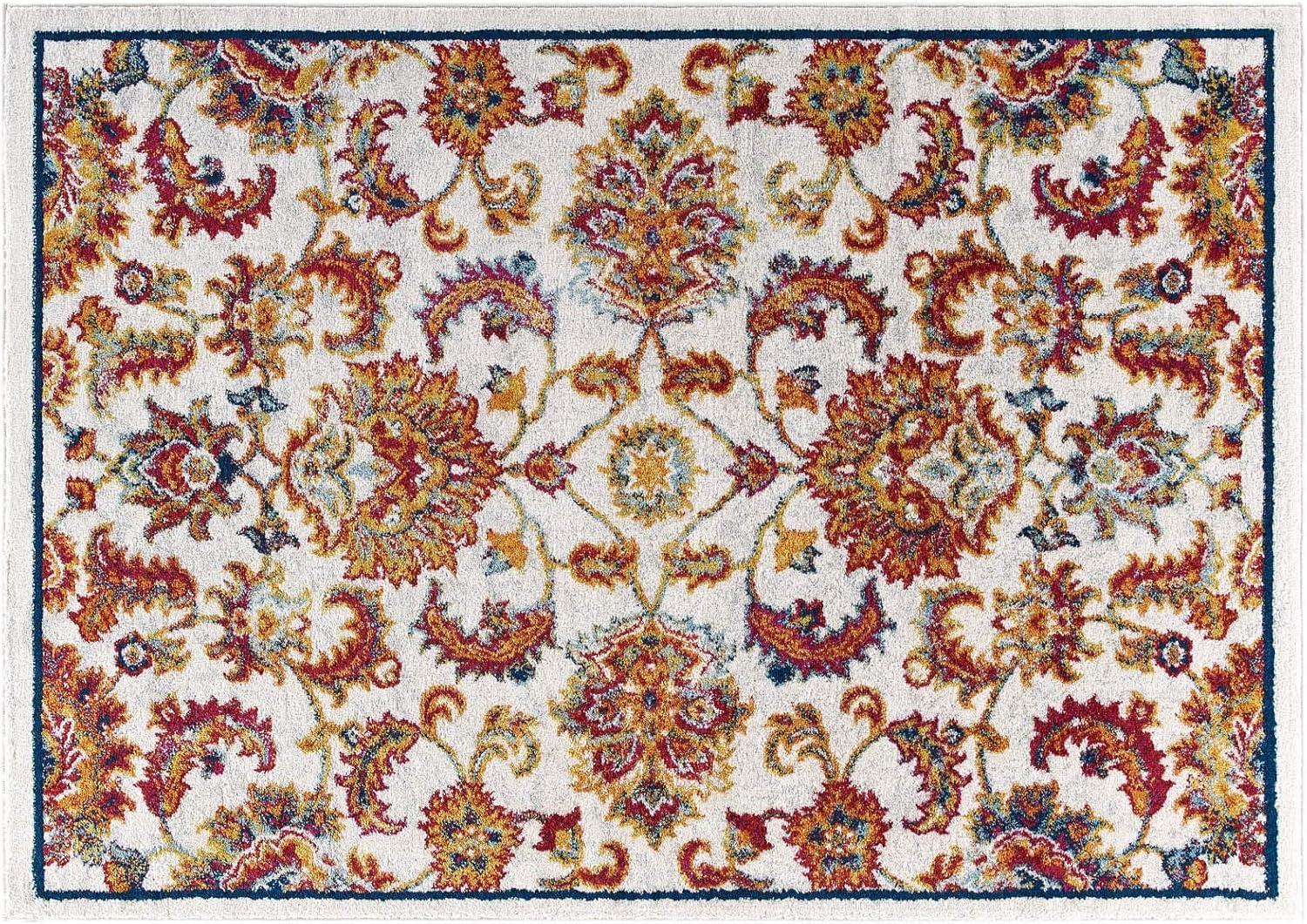 Modway Modway Porch & Den Florentia Distressed Floral Lattice Area Rug