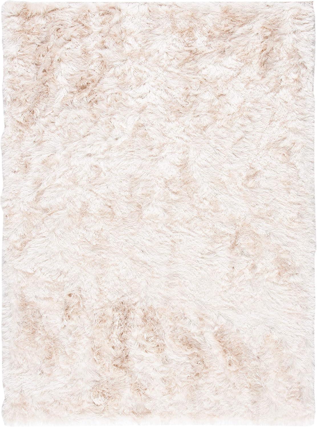 Paris Shag SG511 Hand Tufted Indoor Area Rug - Ivory - 7'x7' Square - Safavieh