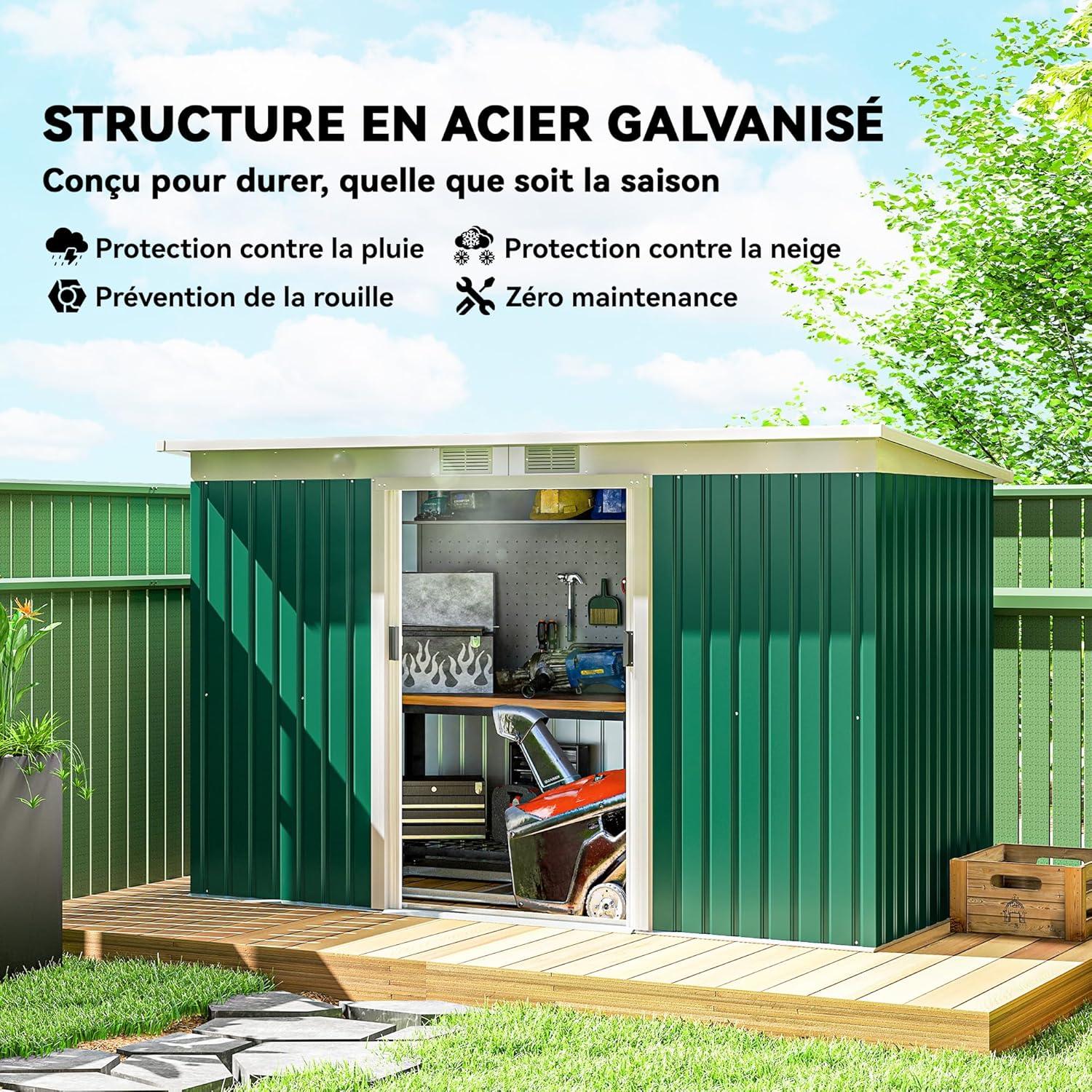 Outsunny Outdoor Lean-To Metal Storage Shed
