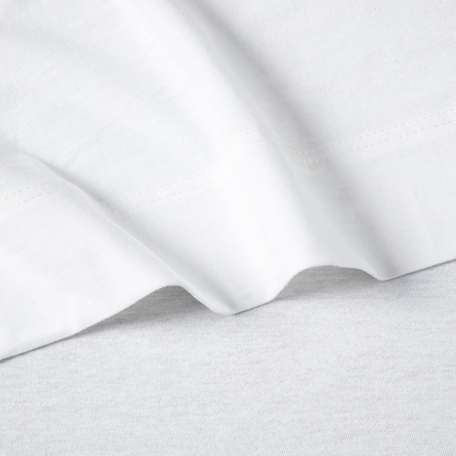 Bright White Queen Cotton Jersey Knit Sheet Set
