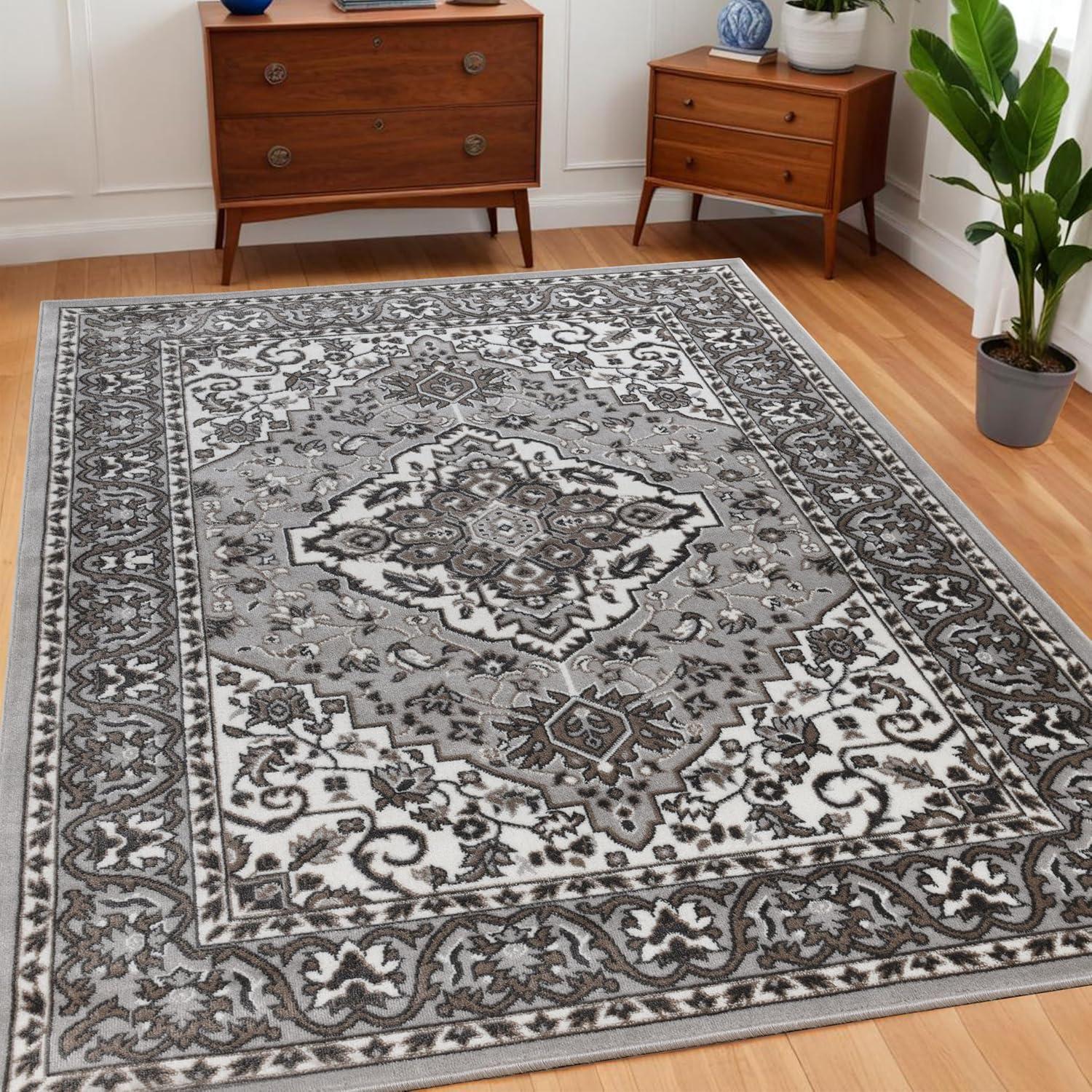 Superior Glendale Oriental Medallion Indoor Area Rug, 4'x6', Rivulet