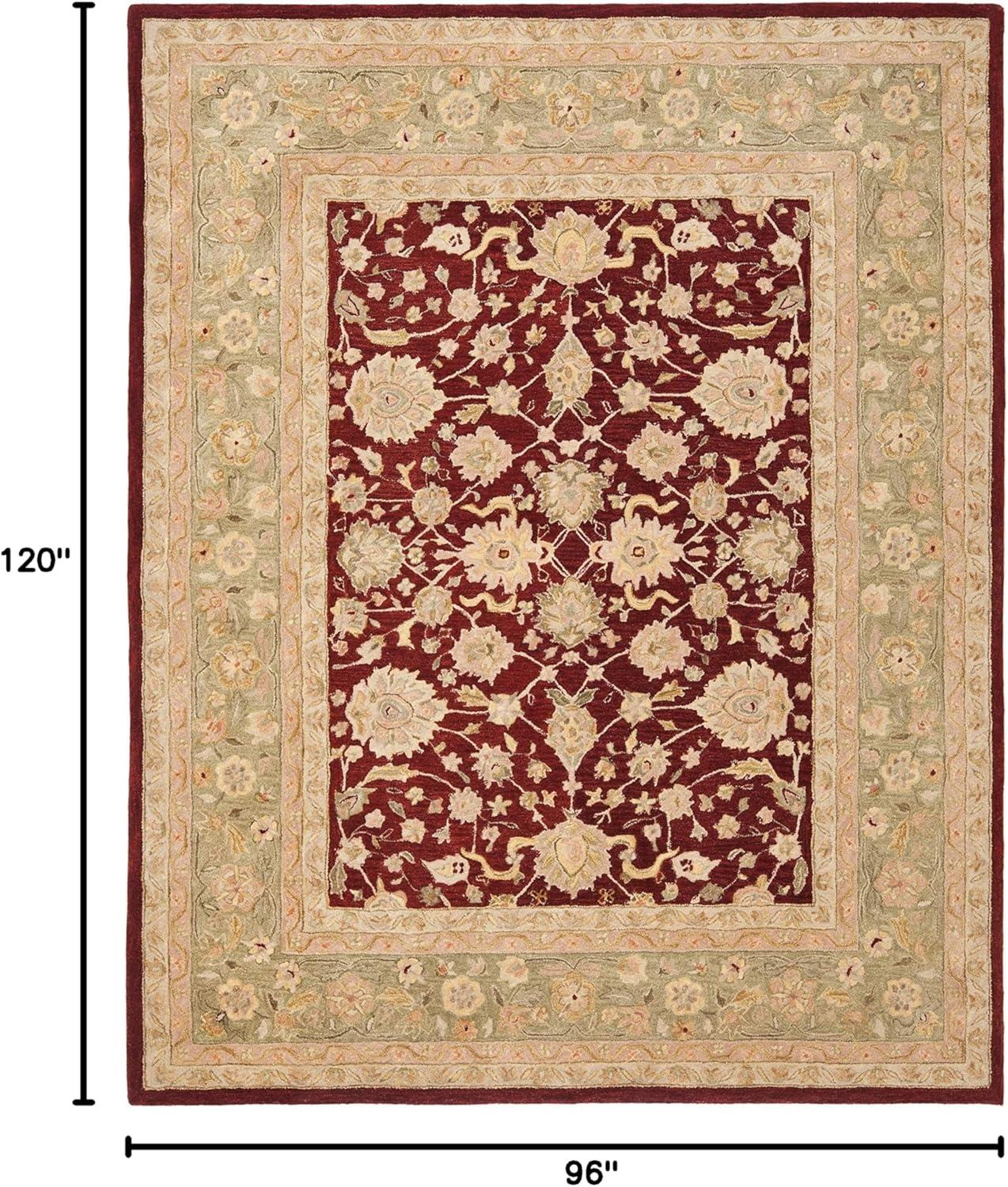 Anatolia AN522 Hand Tufted Indoor Area Rug - Red/Moss - 8'x10' - Safavieh