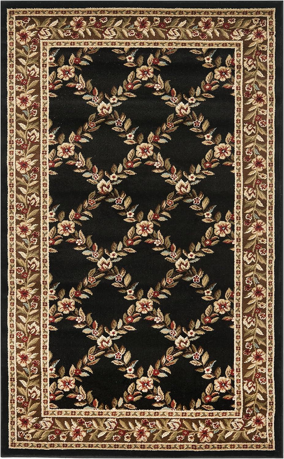 Lyndhurst LNH557 Power Loomed Accent Rug - Black/Brown - 3'3"x5'3" - Safavieh.