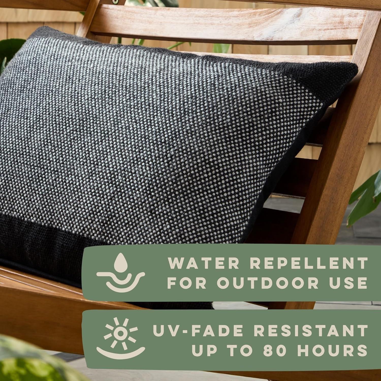 TOWN & COUNTRY TERRA Alara Solid Border Indoor Outdoor Decorative Pillow 20"x20"