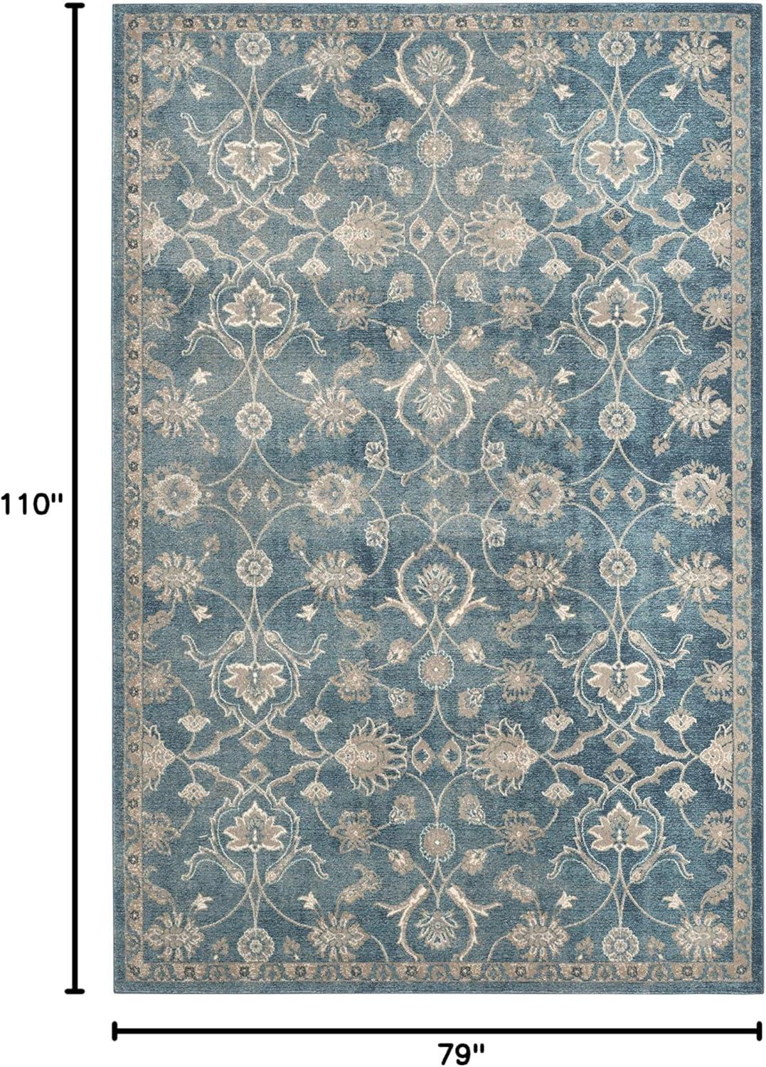 Sofia SOF386 Power Loomed Indoor Area Rug - Blue/Beige - 6'7"x9'2" - Safavieh.